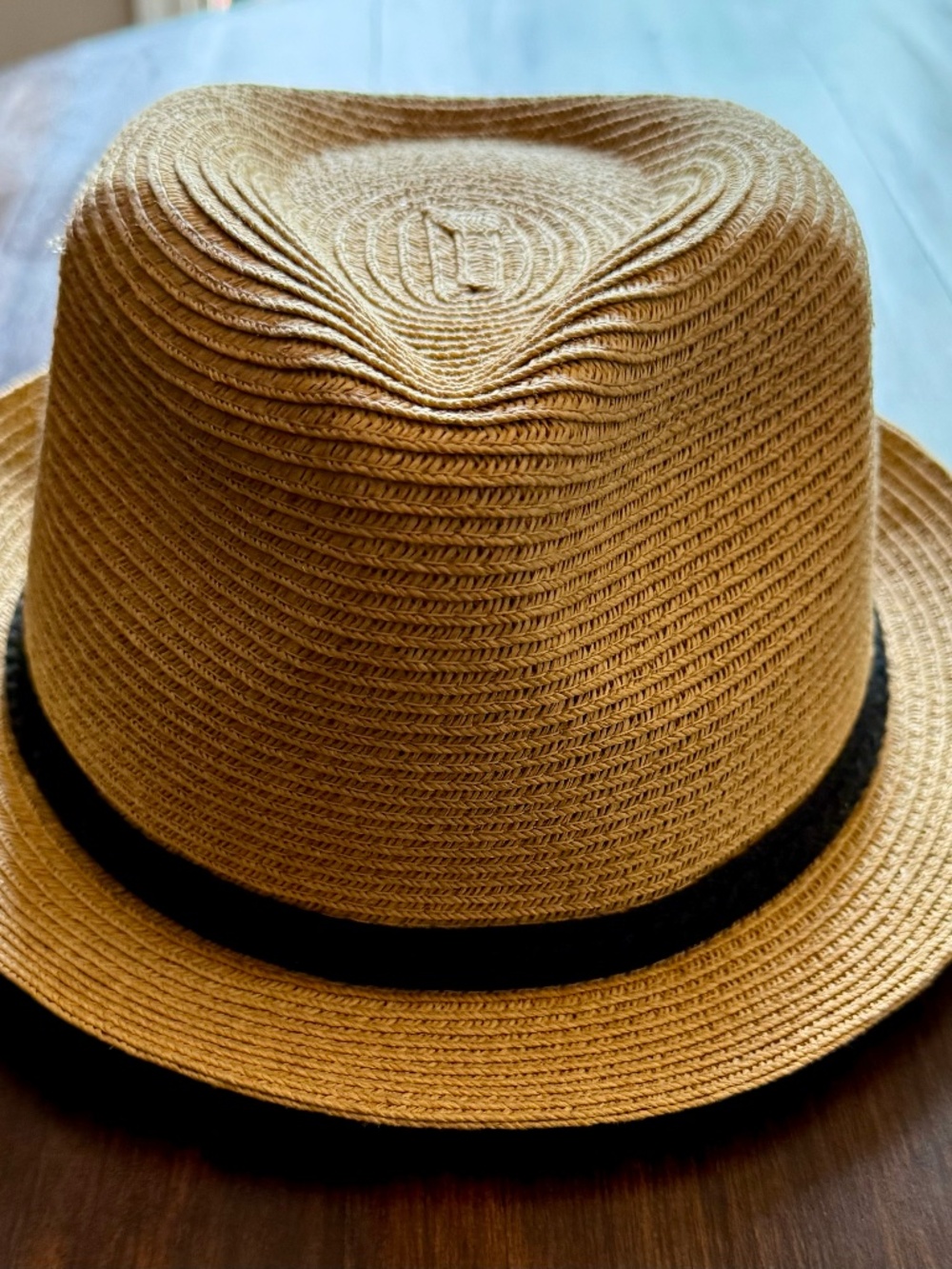 Sonoma Goods for Life Women's Packable Classic Fedora - Natural with Black Band
